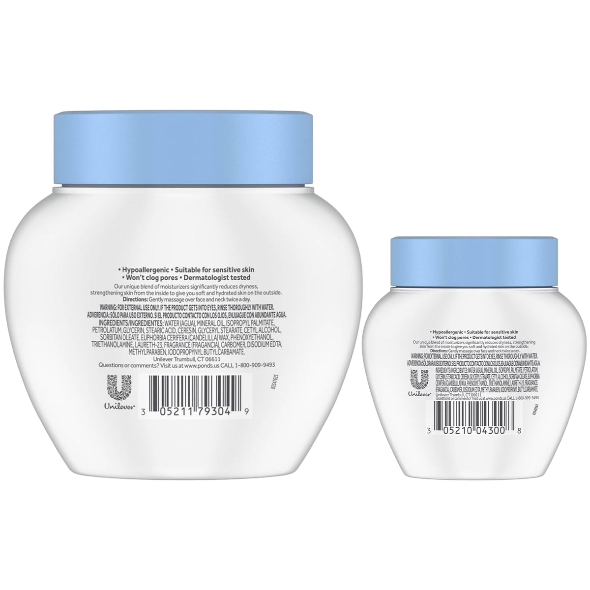 POND'S open jar close-up showing creamy texture, highlights rich moisturization