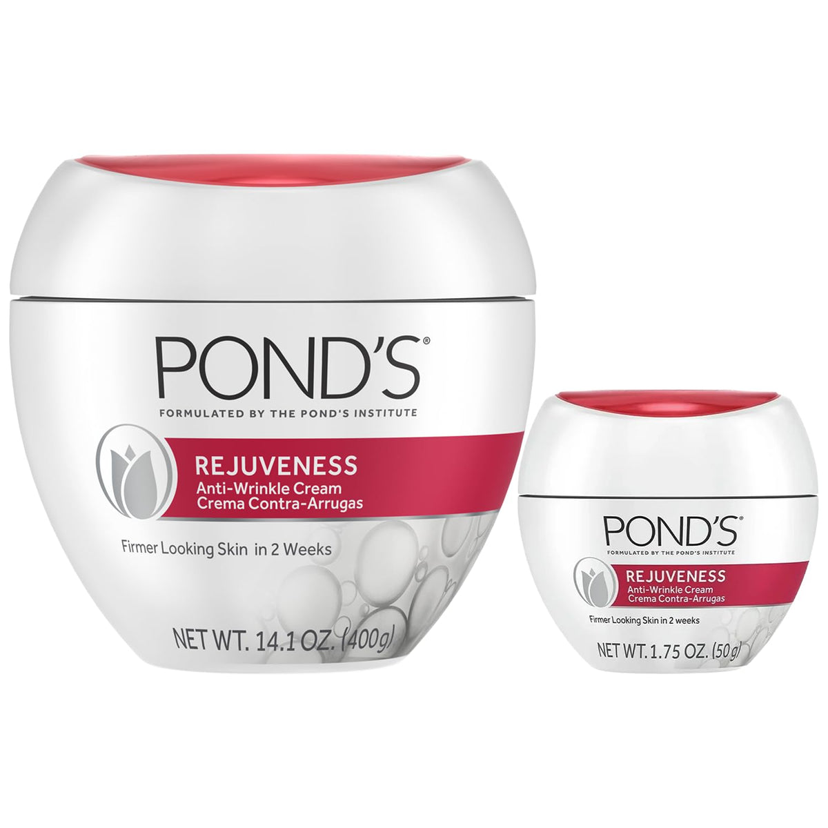 POND'S front jar showing product packaging and clear brand benefit