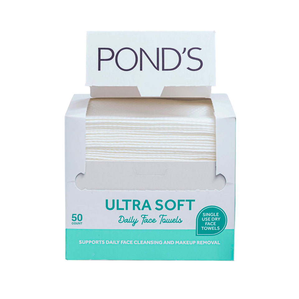 POND'S front packaging showing product name and 50-count convenience