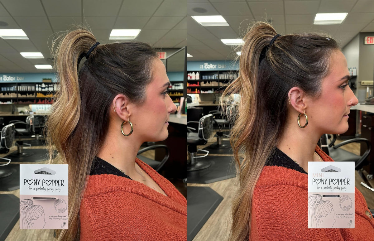 Pony Popper worn in everyday setting showing quick styling convenience benefit