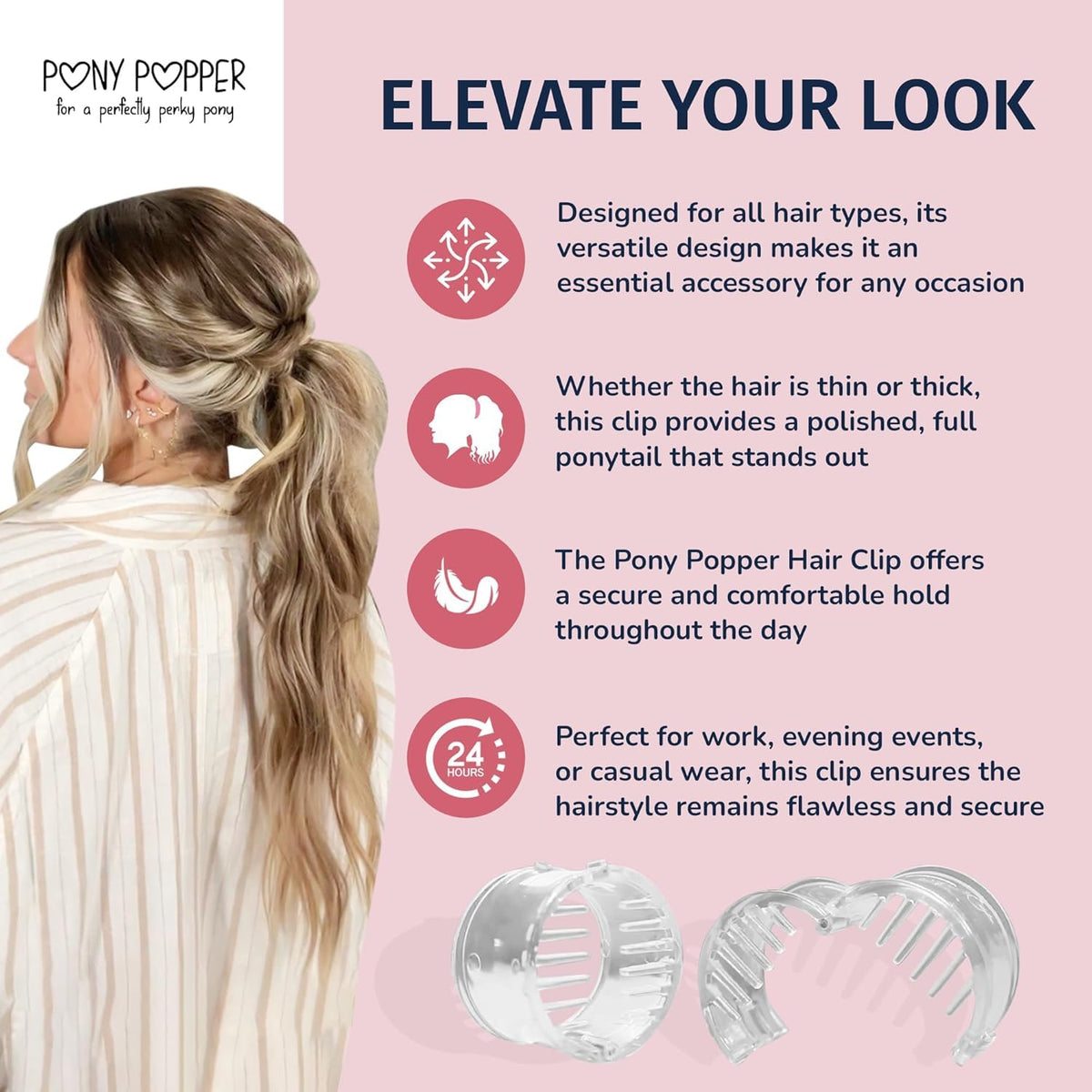 Pony Popper side profile showing low-profile arch for subtle volume benefit
