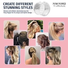 Pony Popper paired with elastic demonstrating easy styling benefit