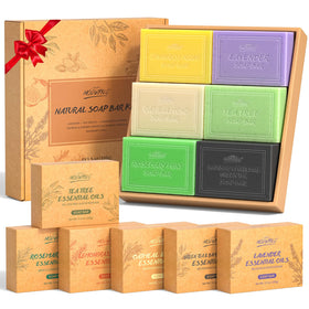 POP MODERN.C front packaging showing six soap bars and branding, ideal gift presentation