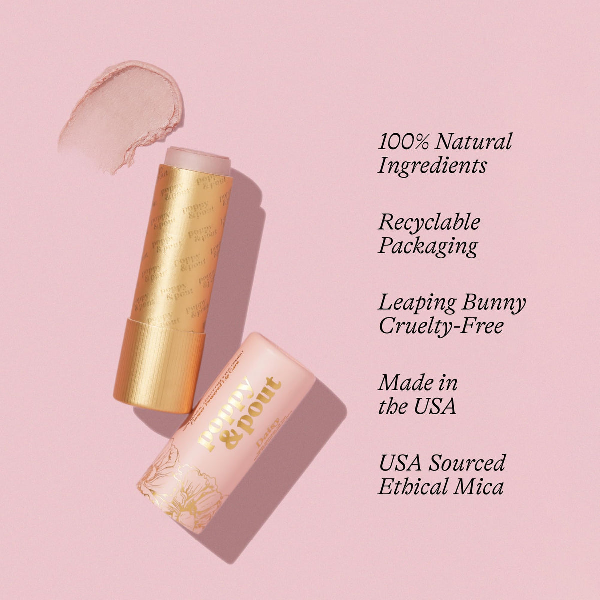 Poppy & Pout cardboard tube close-up highlighting eco-friendly texture and durability