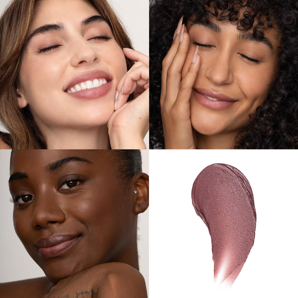 Poppy & Pout applied on lips demonstrating buildable plum color and natural finish