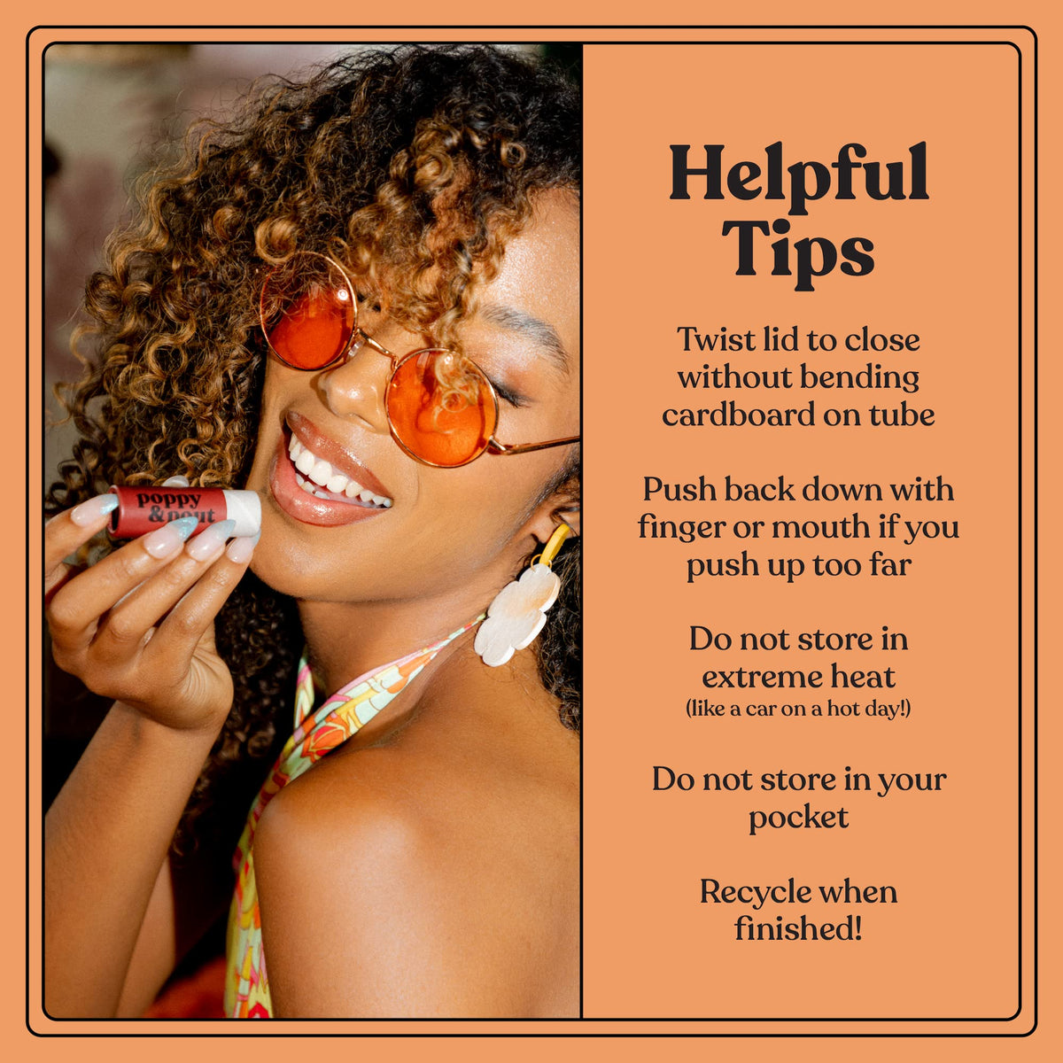Poppy & Pout ingredient bowl with beeswax and organic coconut oil for natural hydration