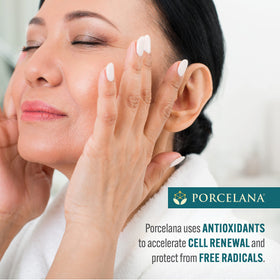 Porcelana ingredient label detail listing antioxidants and brighteners
