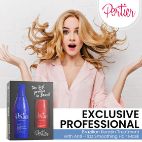 Portier 1L bottle next to a hand illustrating true size