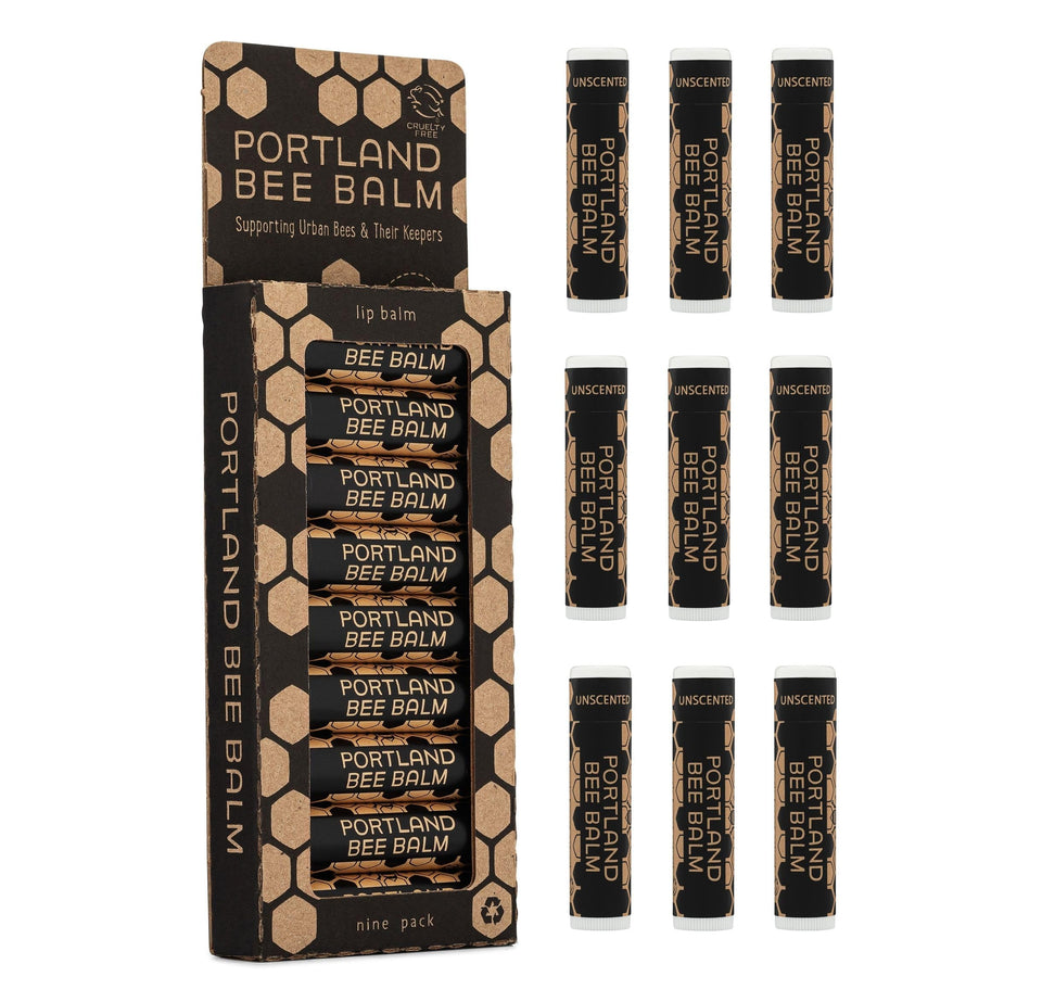 Portland Bee Balm front packaging showing unscented label and natural look