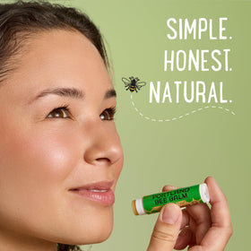 Portland Bee Balm size comparison with everyday items to show portable tubes