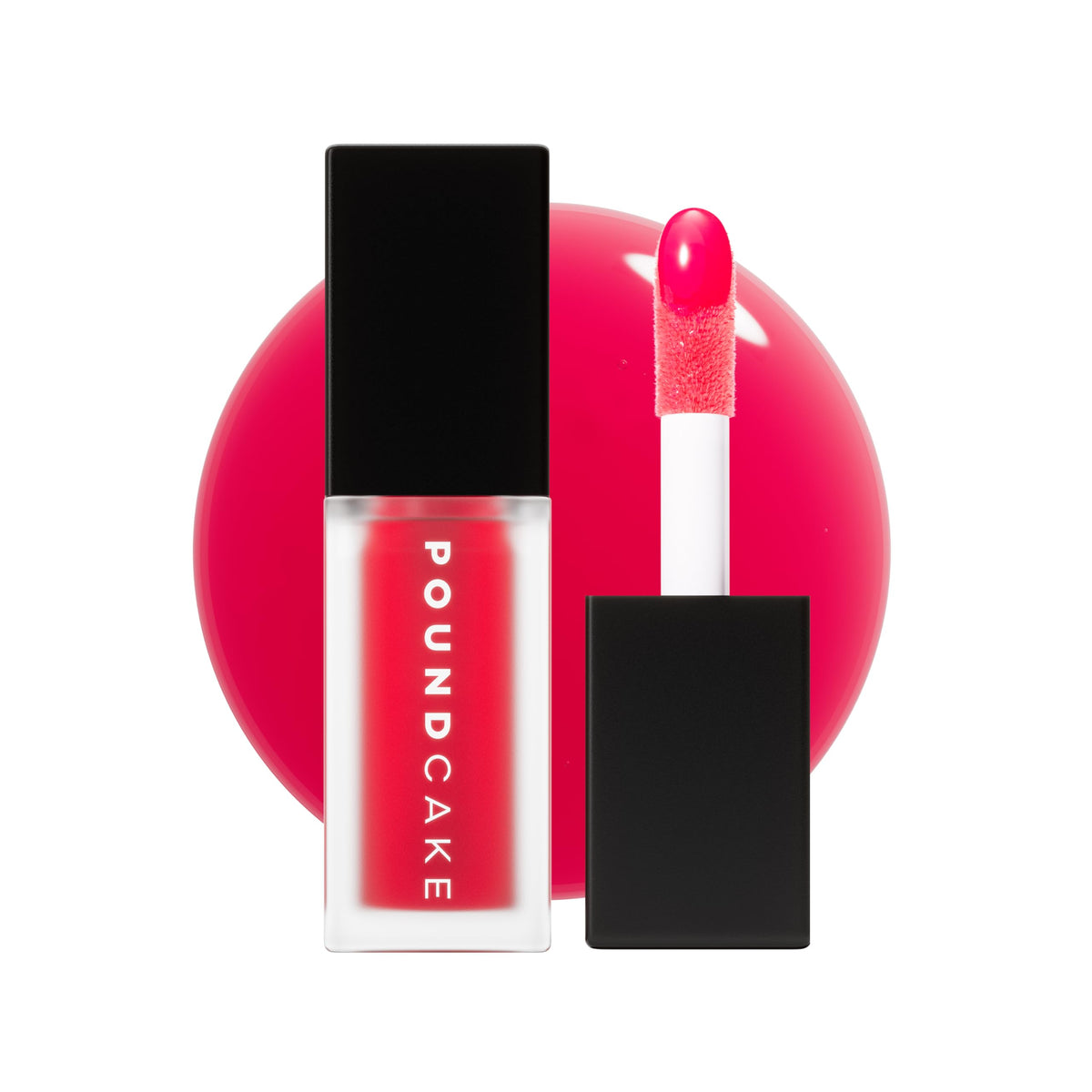 POUND CAKE front packaging showing compact lip oil and glossy finish benefit