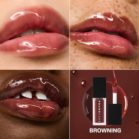POUND CAKE lips before and after application, illustrates visible smoothing benefit