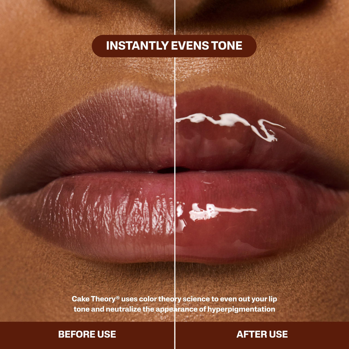 POUND CAKE open applicator showing glossy texture, emphasizes hydrating finish