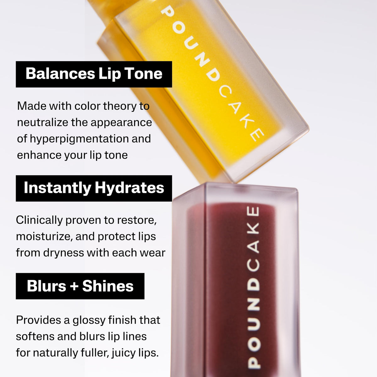 POUND CAKE Melted Butter shade sample on lips demonstrating color-neutralizing benefit