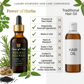 Power of Herbs length comparison showing smoother, fuller-looking hair