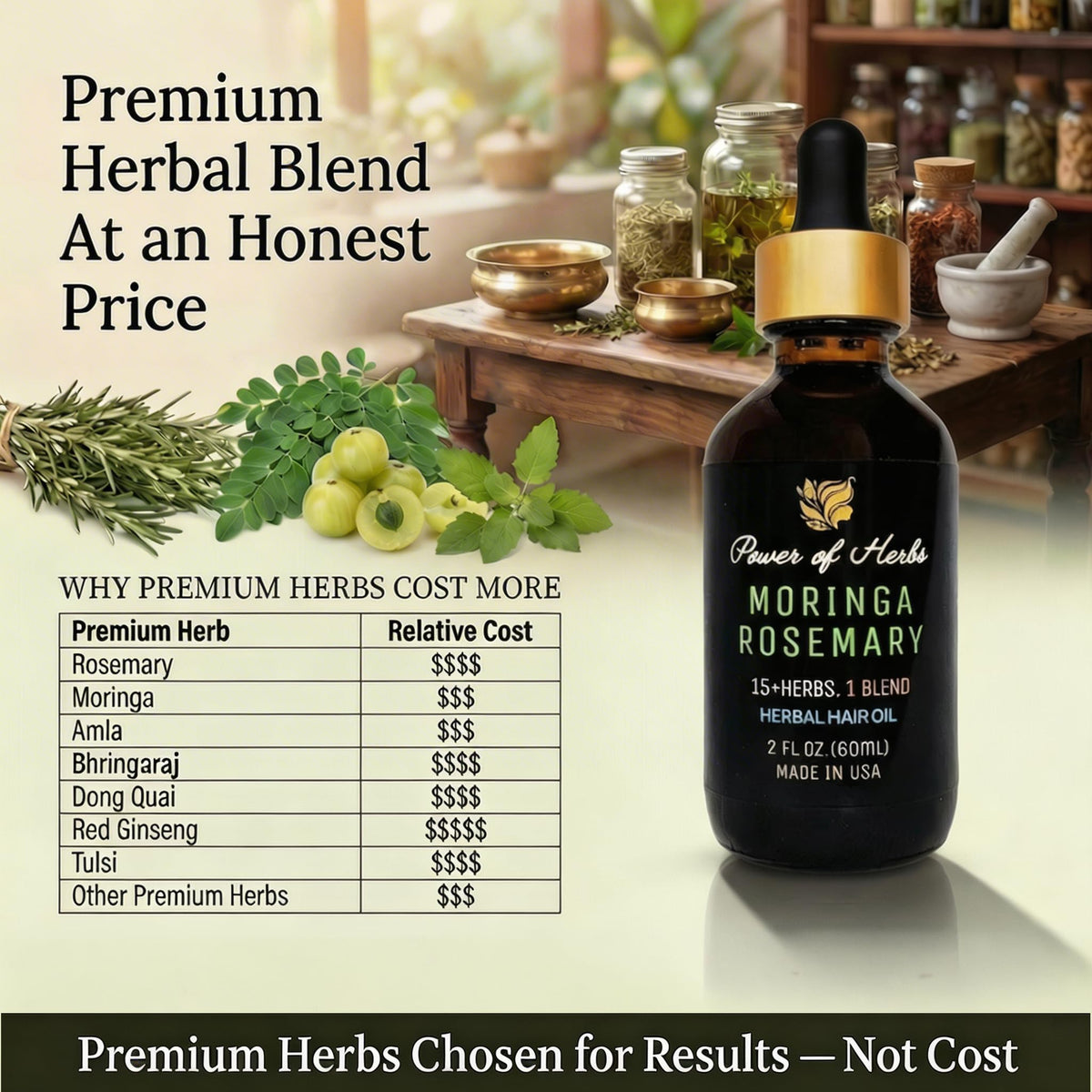 Power of Herbs pump dispensing the right amount for scalp care