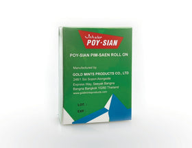 POY-SIAN roll-on in a hand being applied to wrist showing quick refresh benefit