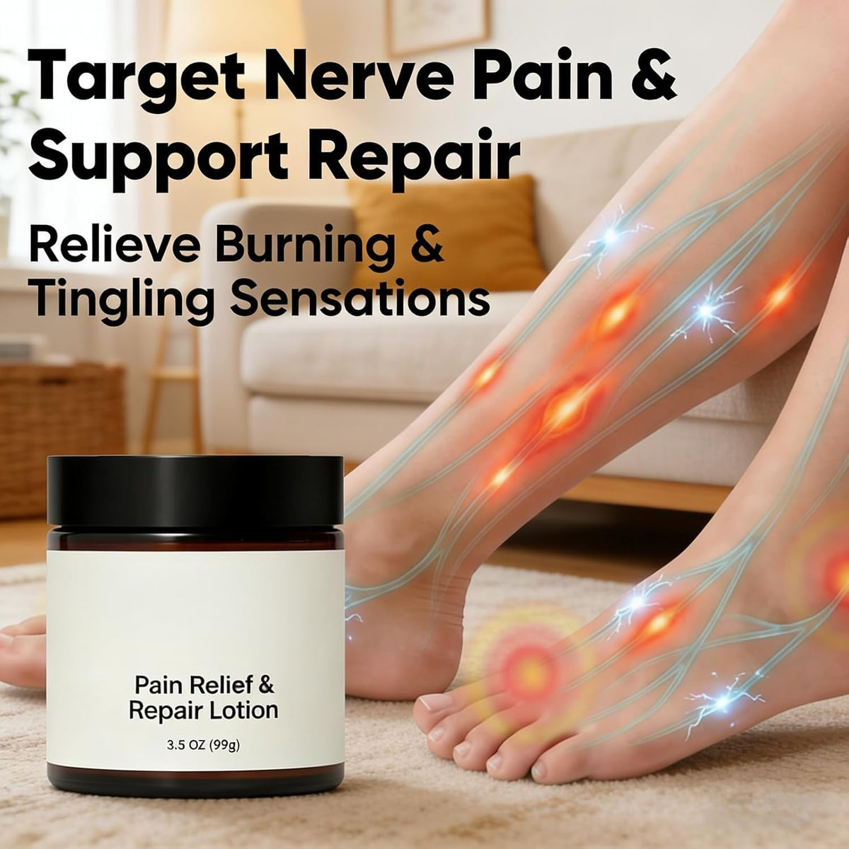 POYICGS used on foot highlighting relief-oriented skin comfort