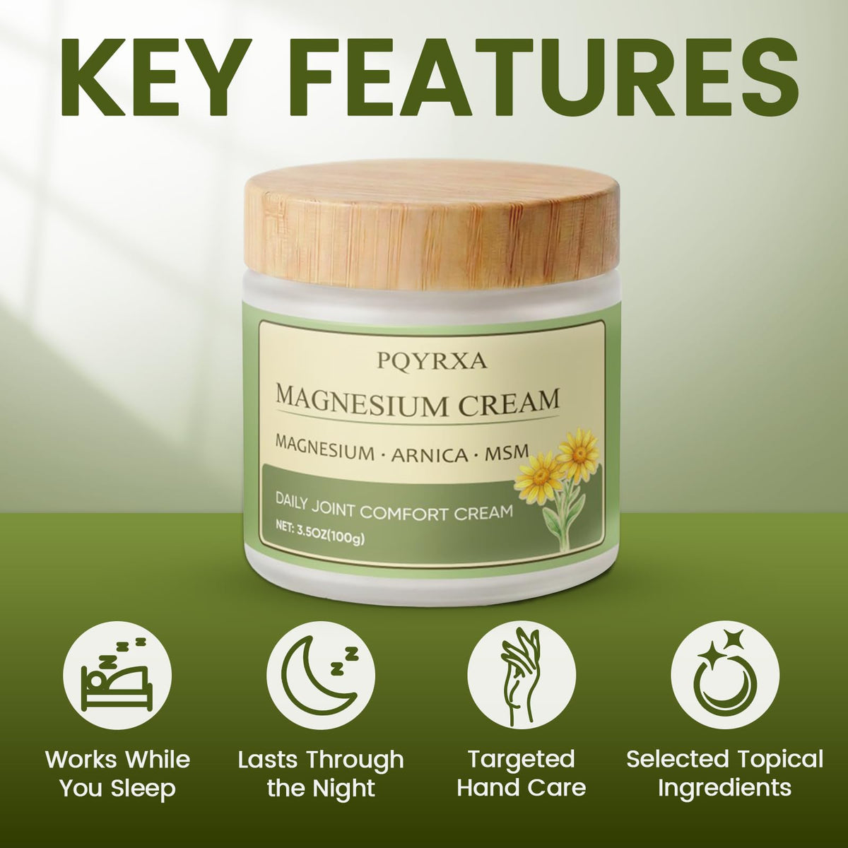 PQYRXA cream texture close-up displaying smooth, fast-absorbing lotion