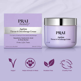 PRAI label close-up showing vegan and paraben-free claims for ethical benefit