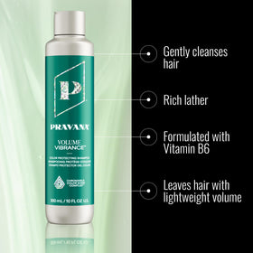 PRAVANA back label close-up displaying ingredients and usage benefits