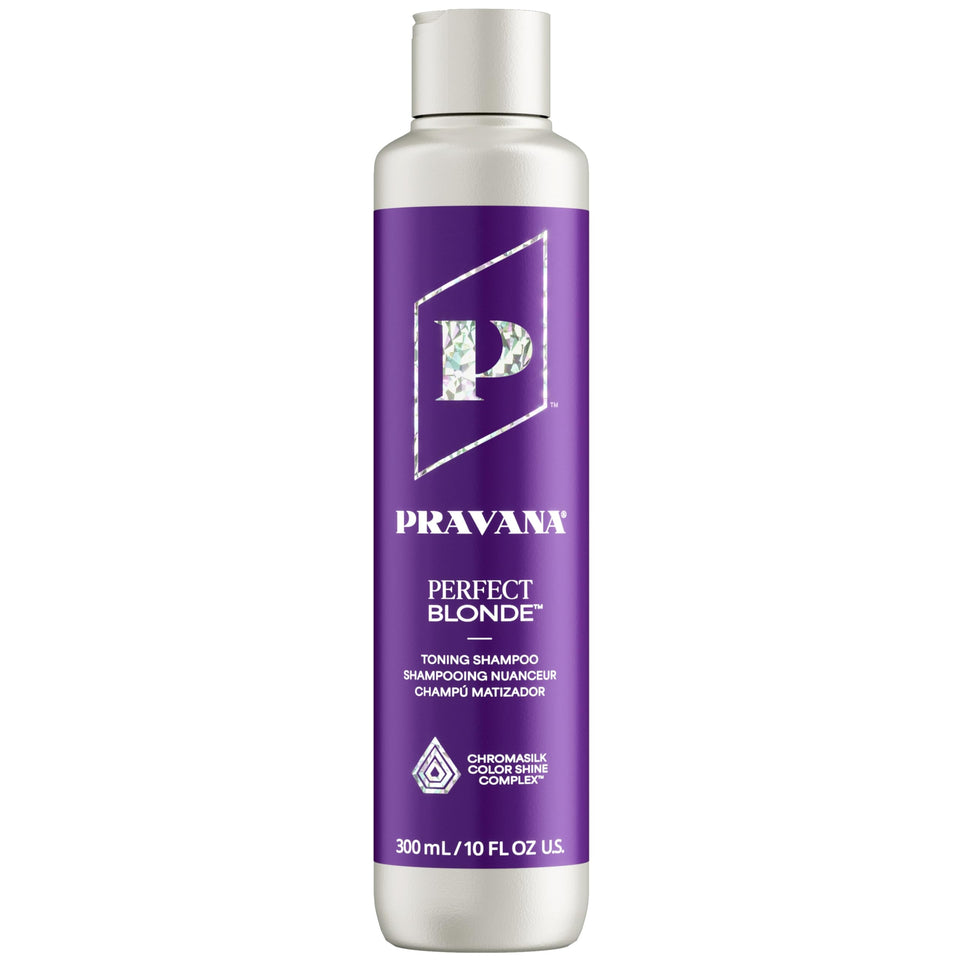 Pravana front bottle showing label and purple toning benefit