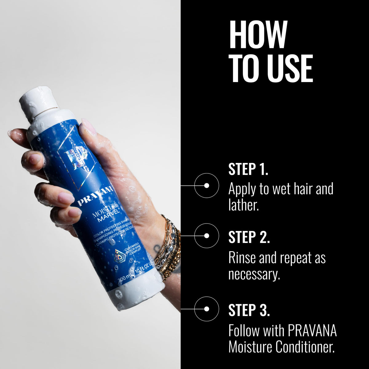 Pravana close-up of creamy shampoo texture highlighting hydrating feel