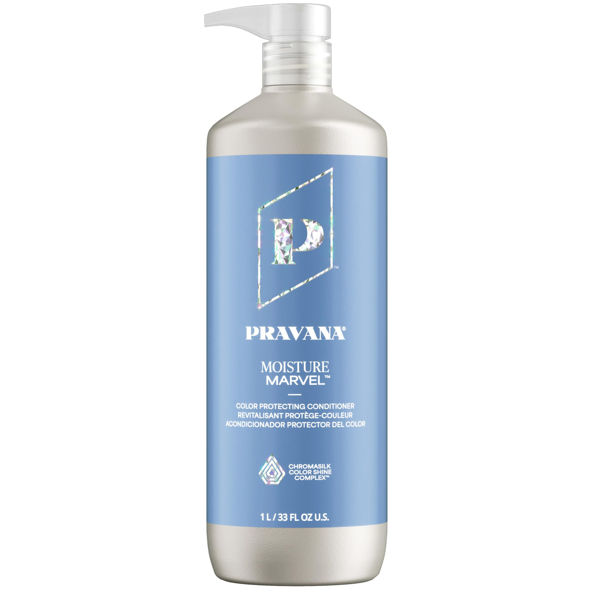 PRAVANA front packaging of Moisture Marvel conditioner showing label and size