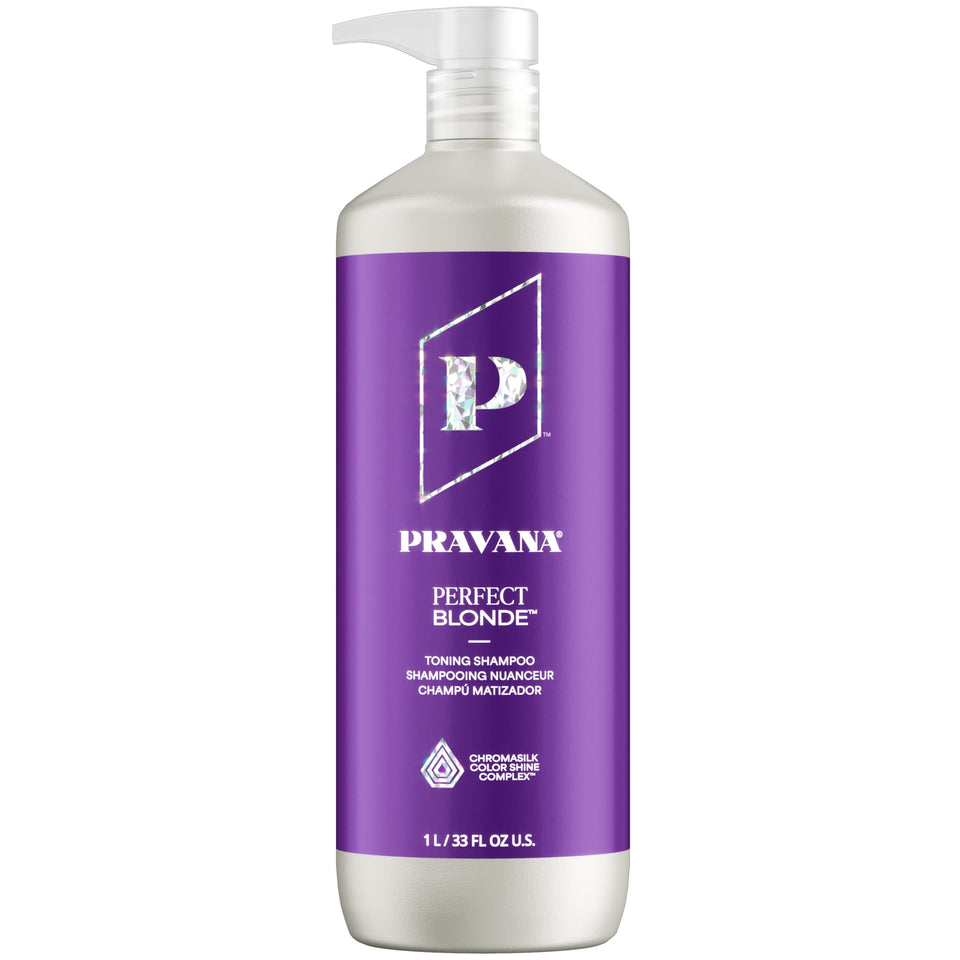 Pravana front bottle showing label and volume, conveys salon-grade toning