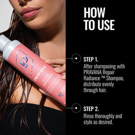 Pravana conditioner being applied to damp hair for detangling and softness