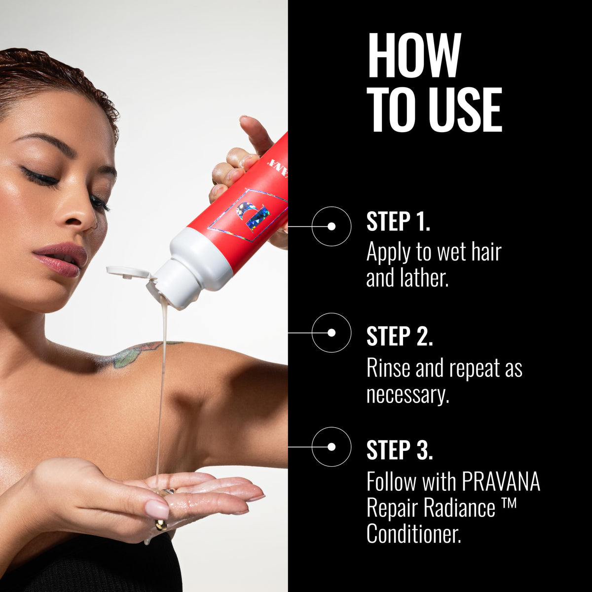 Pravana 33 fl oz bottle in hand for scale and convenient value