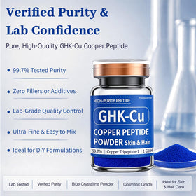 Product label close-up showing 99.7% purity on Prazipuantal packaging, instilling trust benefit