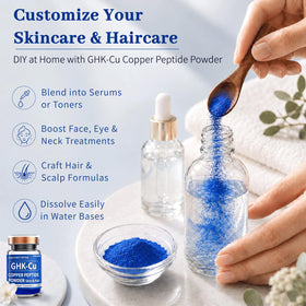 Lifestyle bathroom scene with Prazipuantal powder and tools, suggesting DIY formulation benefit