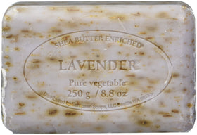 European Soaps Pre de Provence close-up of lather and shea butter sheen, moisturizing benefit