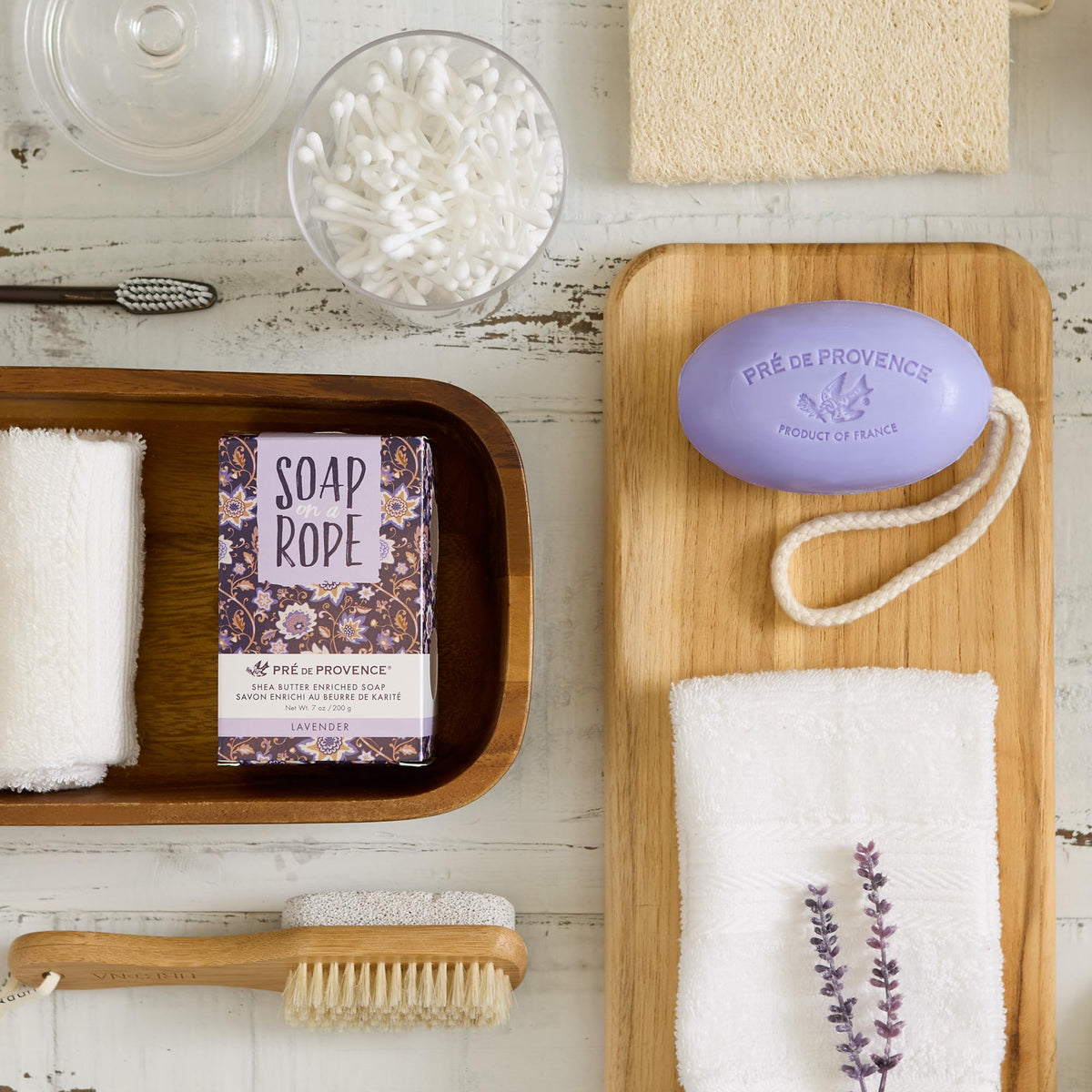 Pre de Provence label and ingredient panel showing shea butter and French origin benefits