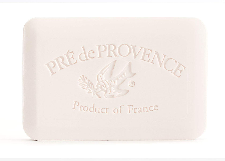 Pre de Provence front packaging showing bar and creamy lather benefit