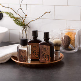 Pre de Provence gel on bathroom shelf showing premium presentation and daily routine benefit