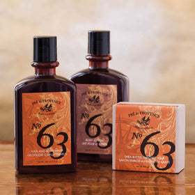Pre de Provence travel kit layout with No.63 gel showing streamlined grooming while traveling benefit