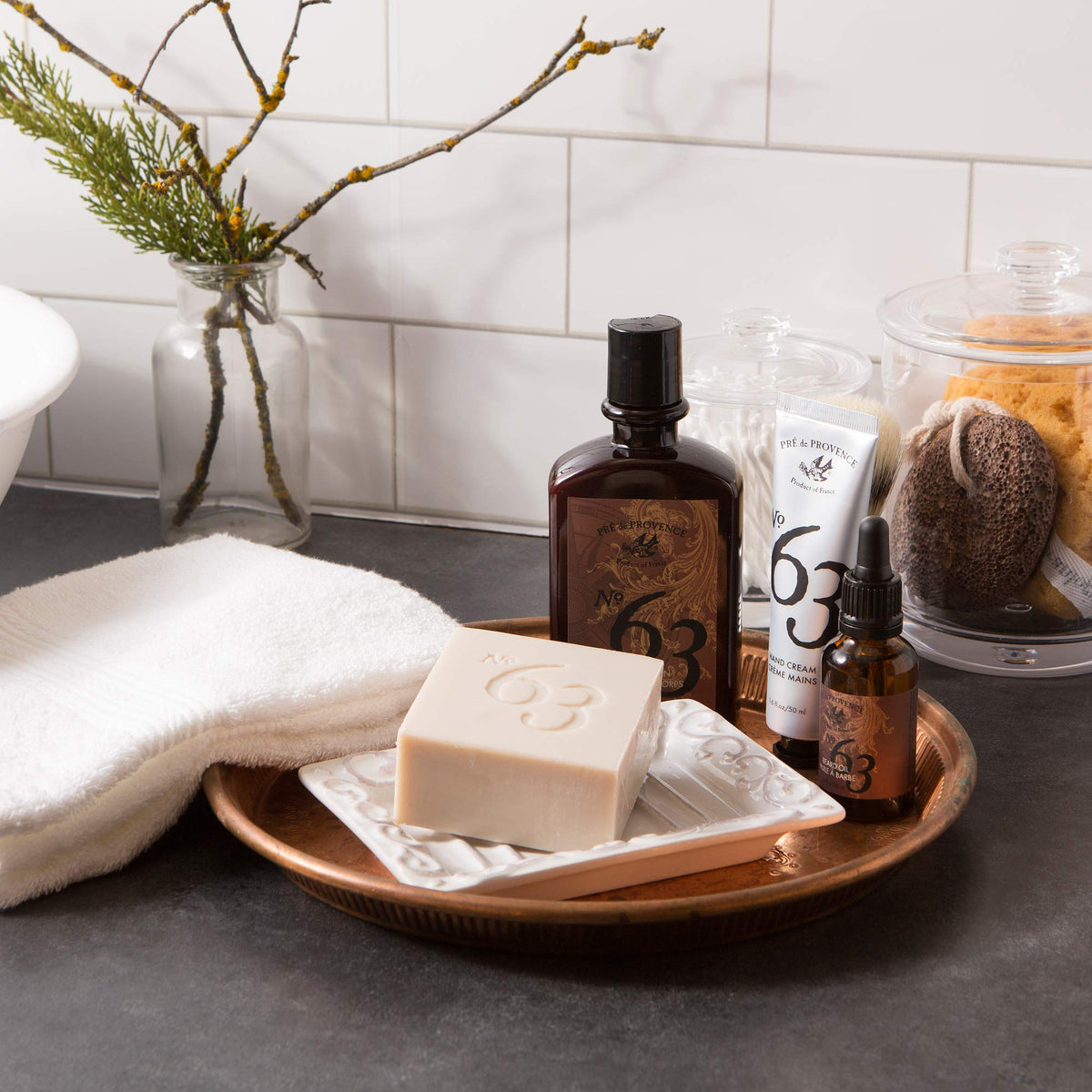 Pre de Provence soap cube producing creamy lather for a rich, moisturizing cleanse