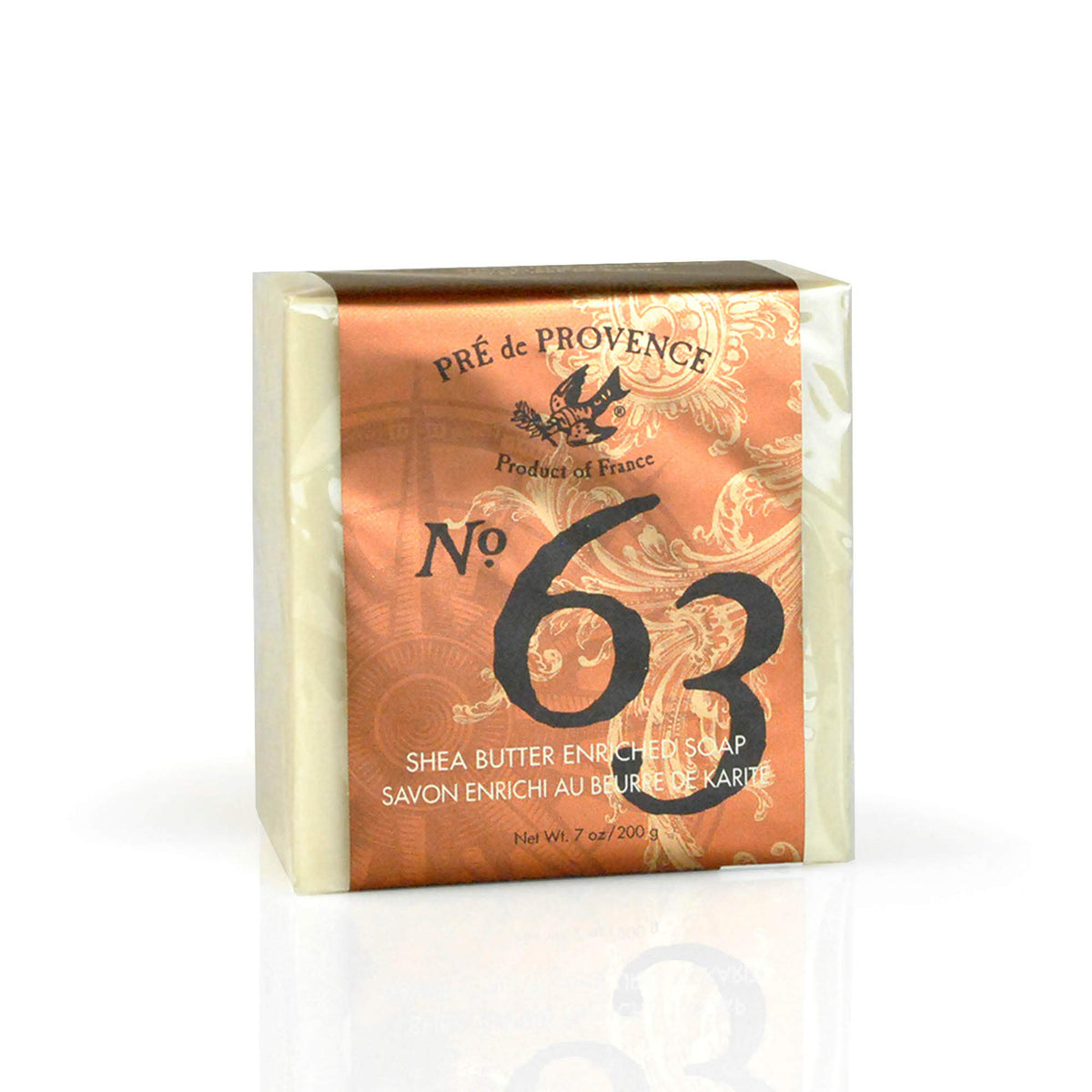 Pre de Provence soap cube displayed with other No.63 collection items for layered fragrance