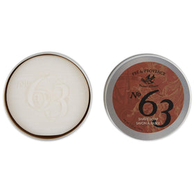 Pre de Provence No.63 tin open with soap visible for travel-ready shaving convenience