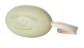 Pre de Provence close-up texture of quad-milled soap showing smooth surface and richer lather