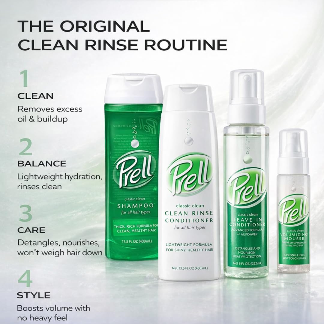 Prell bottle back label ingredients view showing product transparency and informed choice benefit