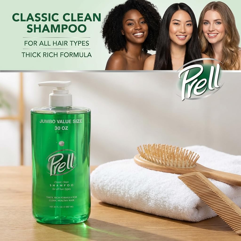 Prell cap and label detail highlighting easy-dispense and brand clarity benefit