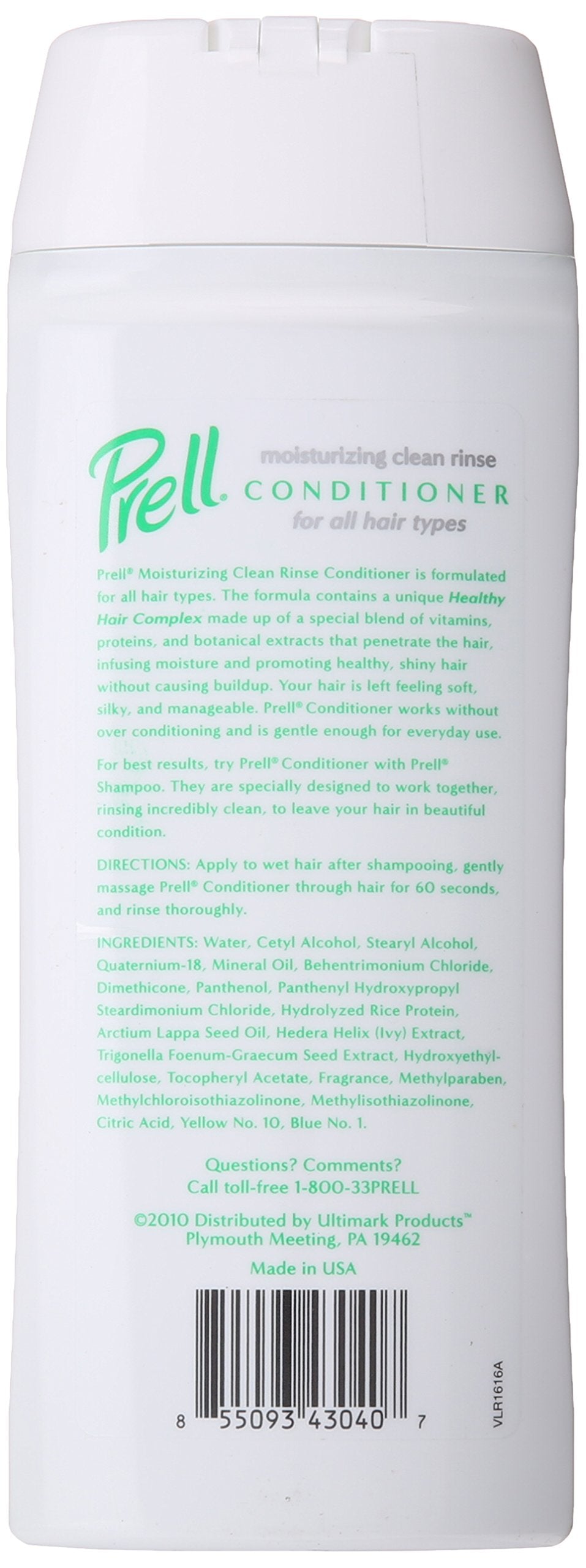 prell conditioner texture close-up on hand demonstrating creamy lightweight formula for easy detangling
