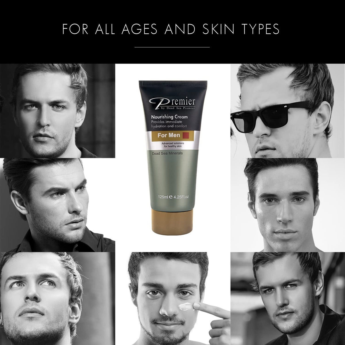 Premier Dead Sea cream on hand demonstrating easy spreadability and quick hydration