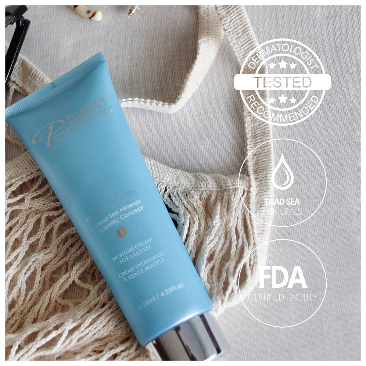 Premier applying cream to hand demonstrating immediate absorption benefit