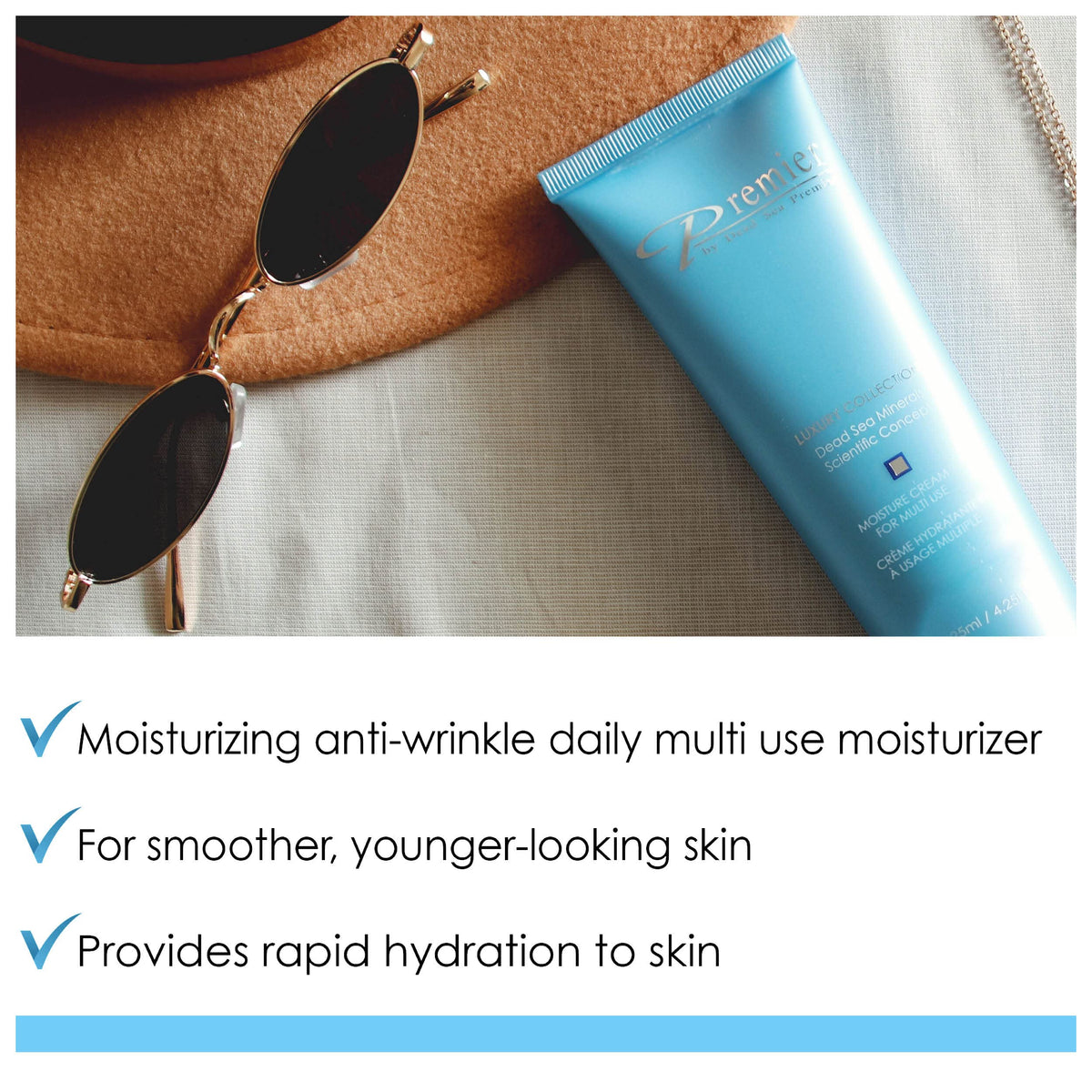 Premier cream texture in open jar highlighting smooth, lightweight finish