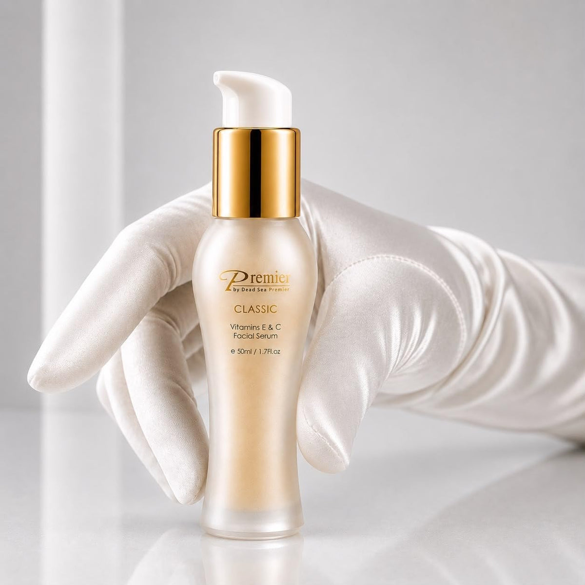 Premier lifestyle on bathroom counter suggesting daily skincare routine