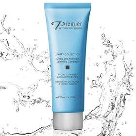 Premier front packaging showing the cleanser and luxury branding for clear presentation